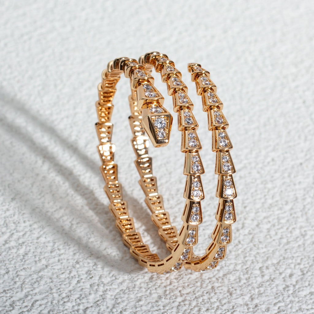 [Royal]SERPENTI BRACELET PINK GOLD DIAMOND DOUBLE ROW