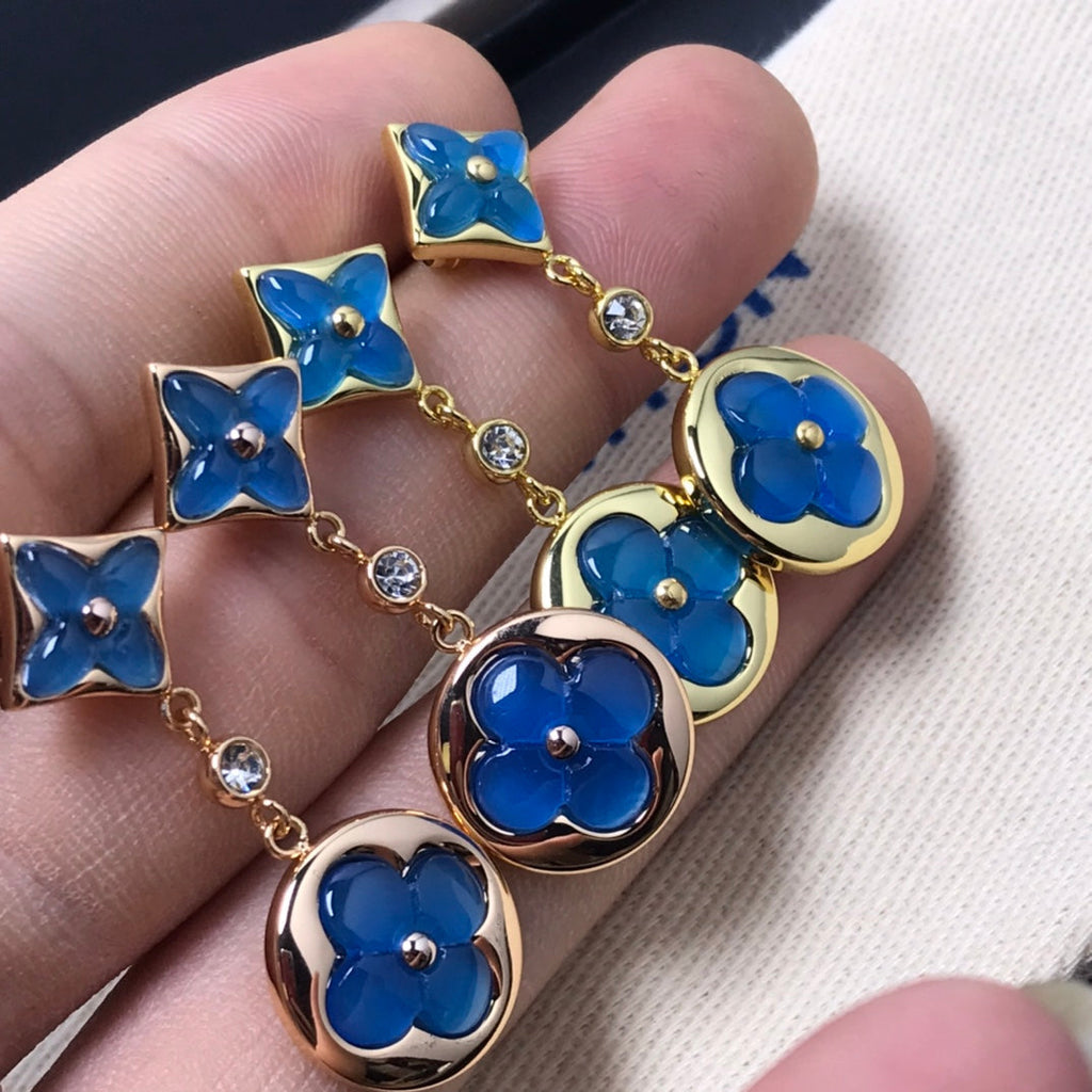 [Royal]STAR AND SUN AGATE DIAMOND EARRINGS