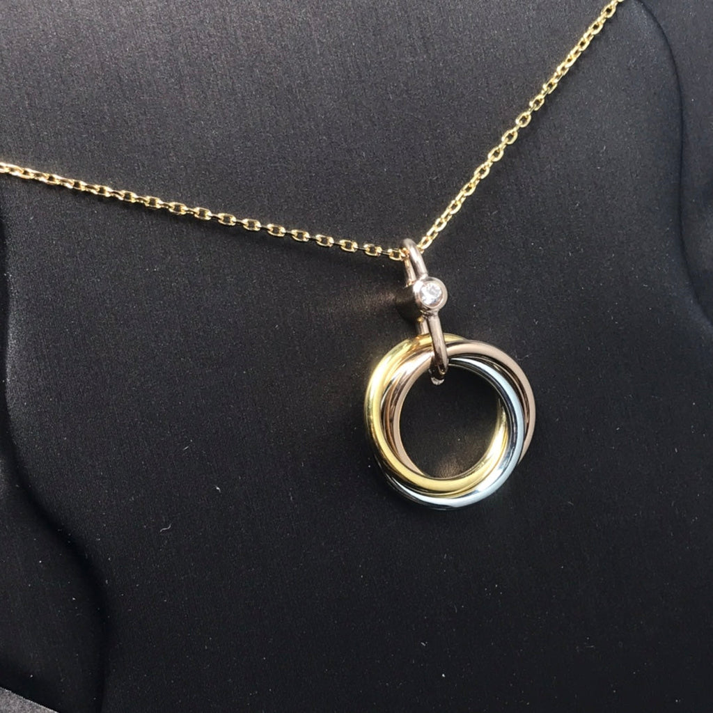 [Royal]TRINITY SILVER GOLD PINK GOLD NECKLACE