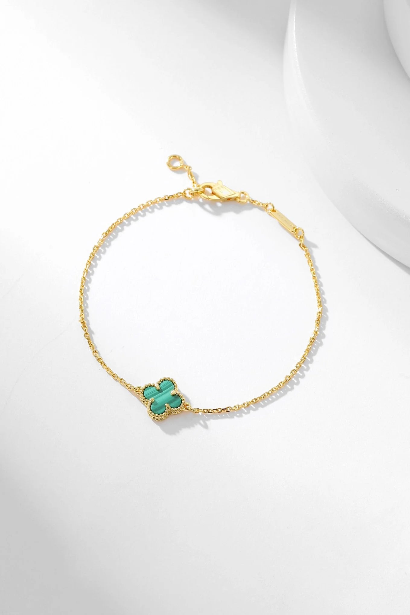 [Corallya™]CLOVER BRACELET MALACHITE 1 MOTIF
