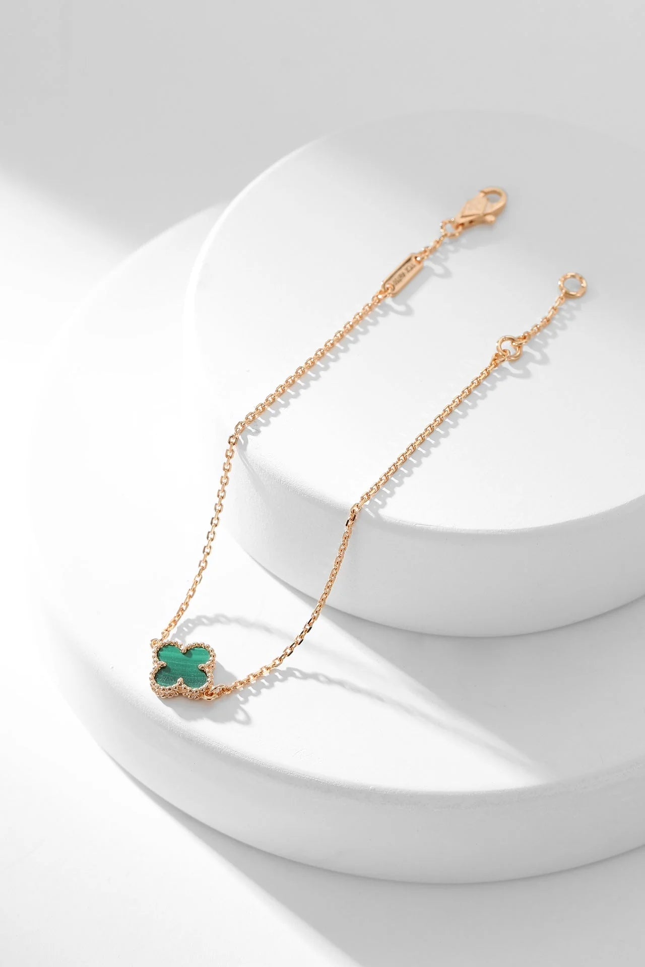 [Corallya™]CLOVER BRACELET MALACHITE 1 MOTIF