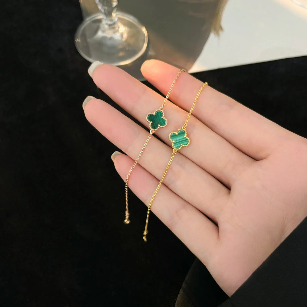 [Corallya™]CLOVER BRACELET MALACHITE 1 MOTIF