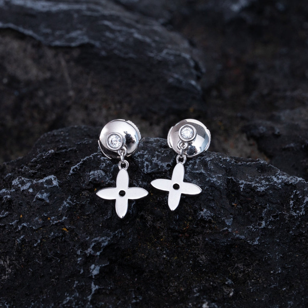 [Royal]VIDYLLE SILVER DIAMOND MINI DROP EARRINGS