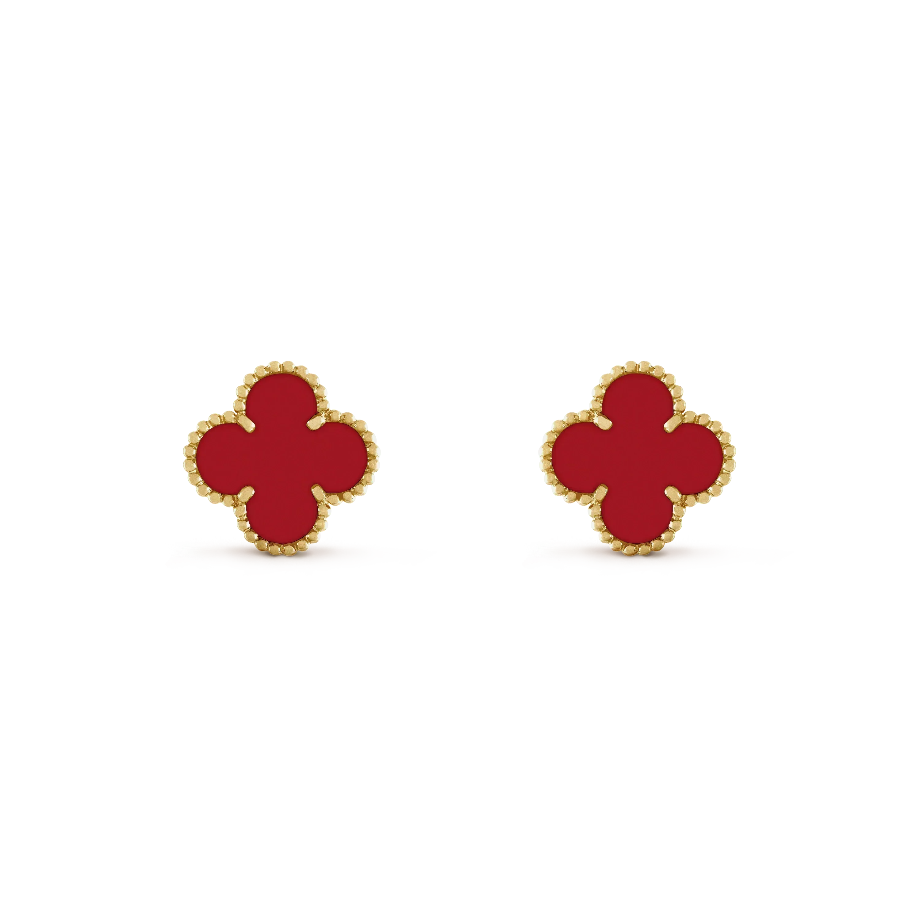 [Royal]CLOVER MINI 9.5MM CARNELIAN EARRINGS