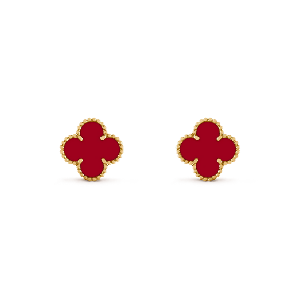 [Royal]CLOVER MEDIUM 1 MOTIFS CARNELIAN  EARRINGS