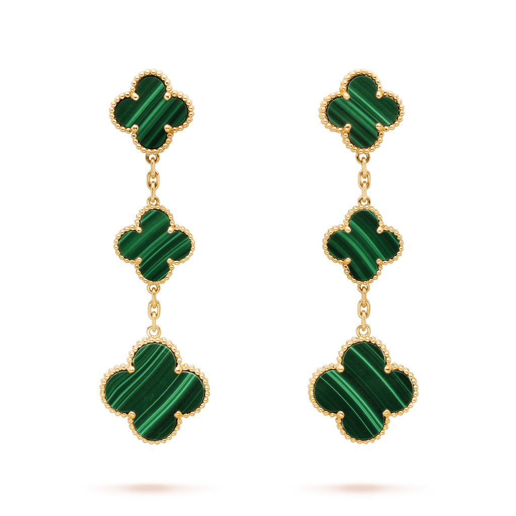 [Royal]CLOVER MALACHITE 3 MOTIFS GOLD