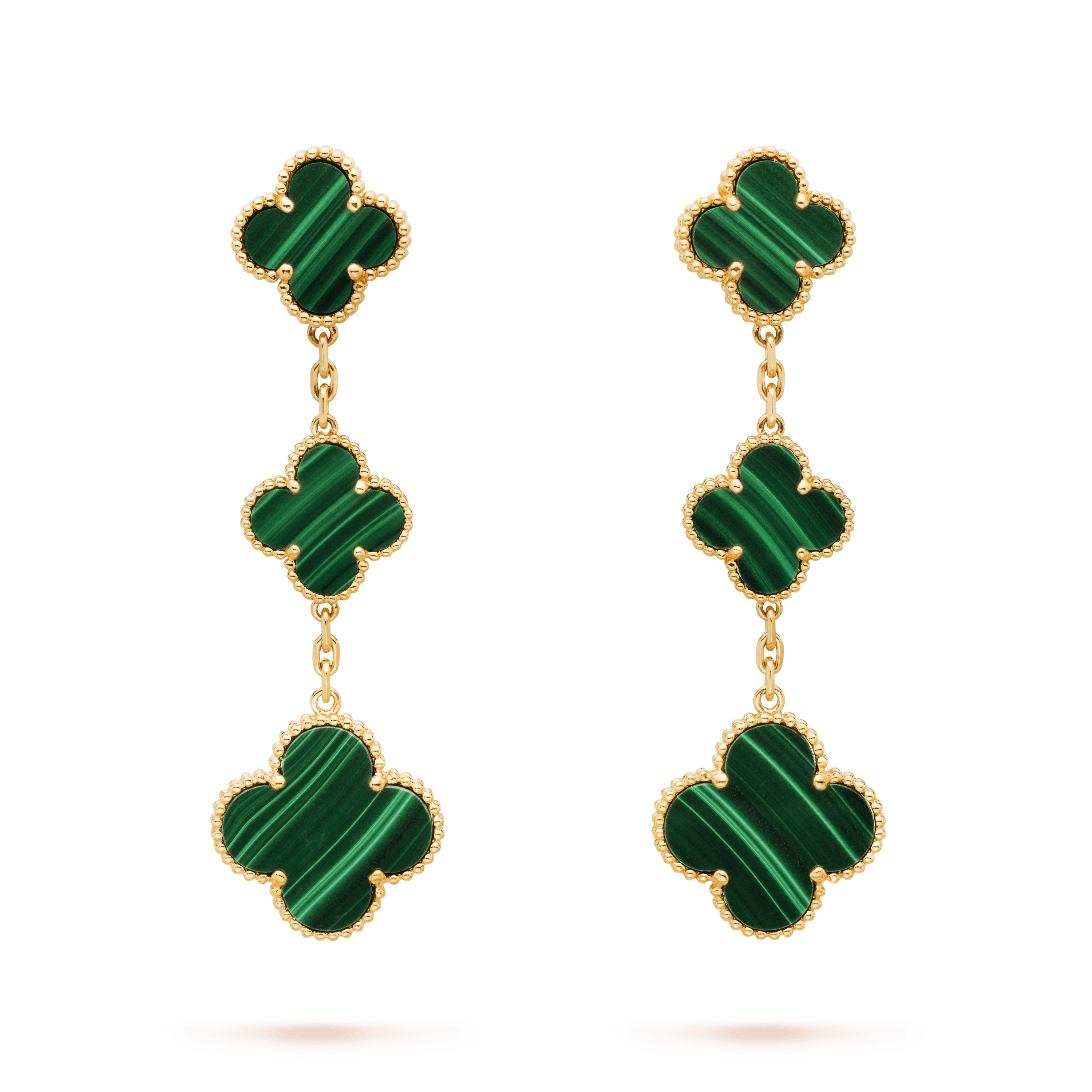 [Royal]CLOVER MALACHITE 3 MOTIFS GOLD