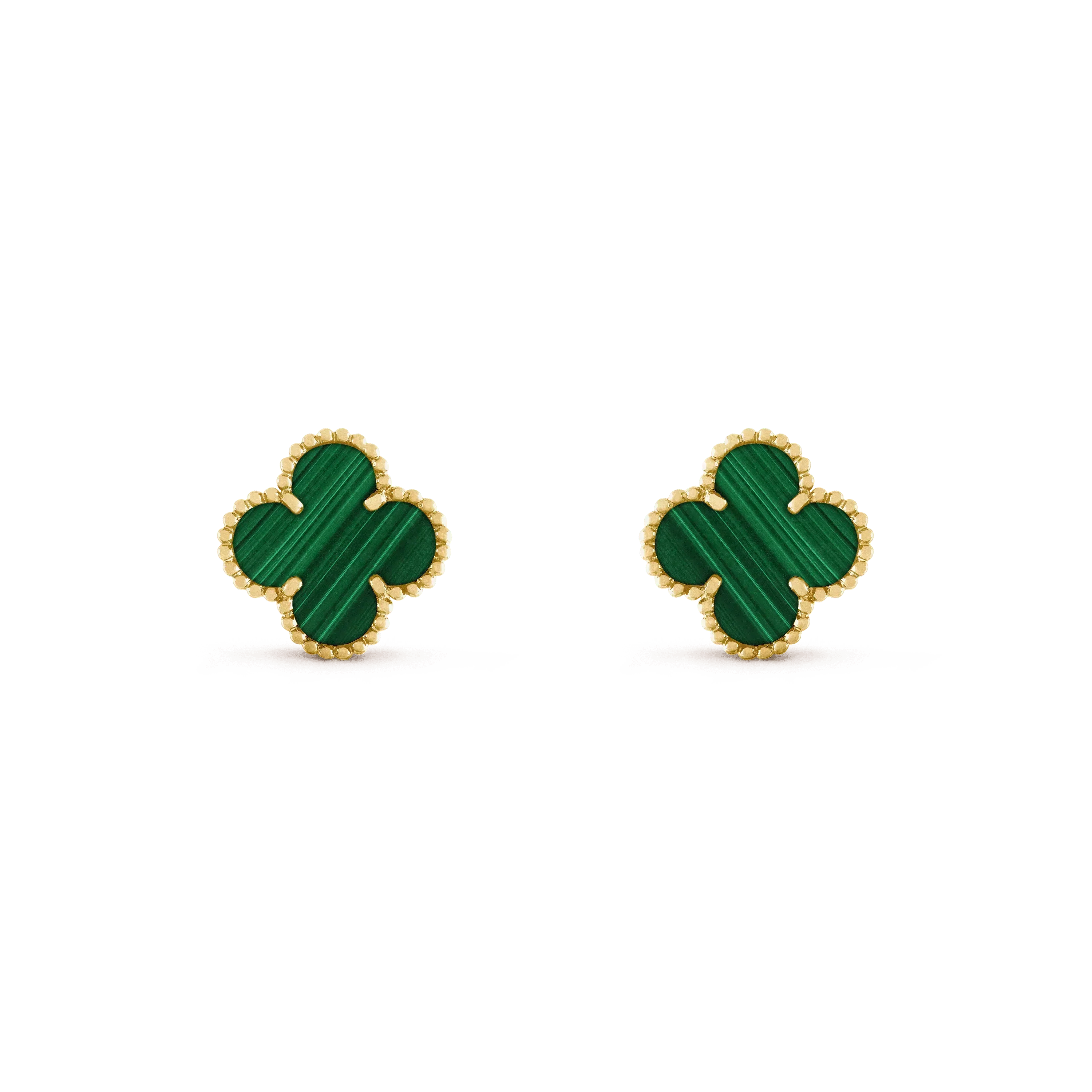 [Royal]CLOVER MEDIUM 1 MOTIFS MALACHITE  EARRINGS