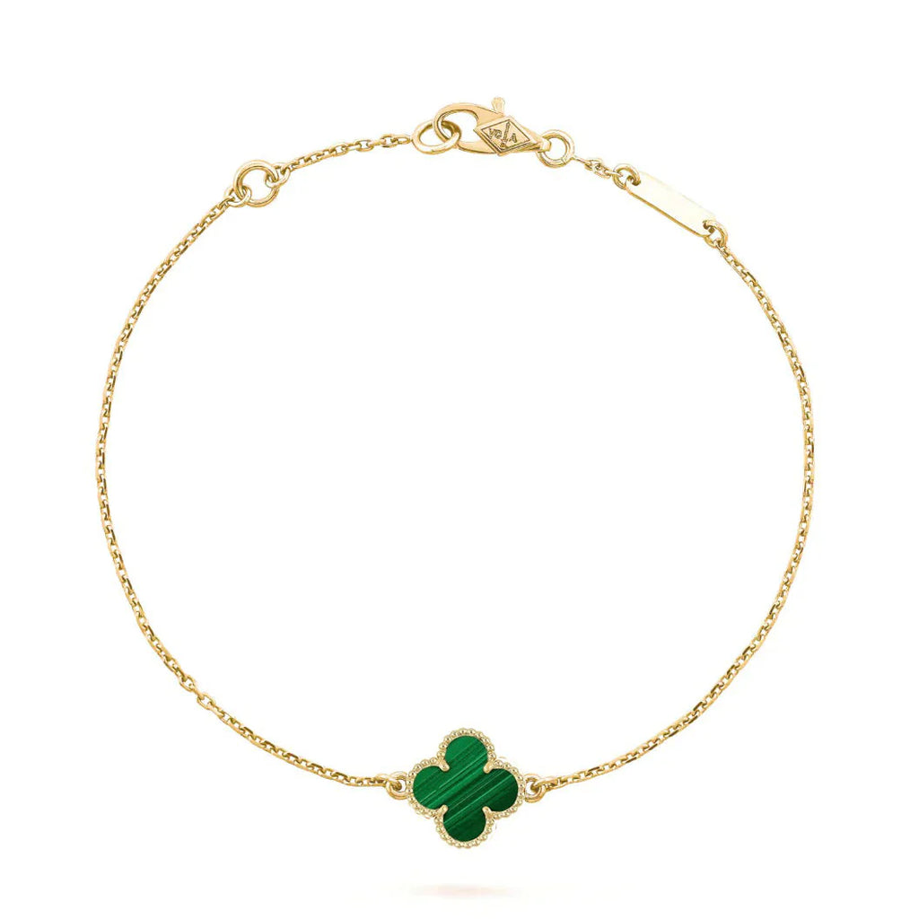 [Corallya™]CLOVER BRACELET MALACHITE 1 MOTIF