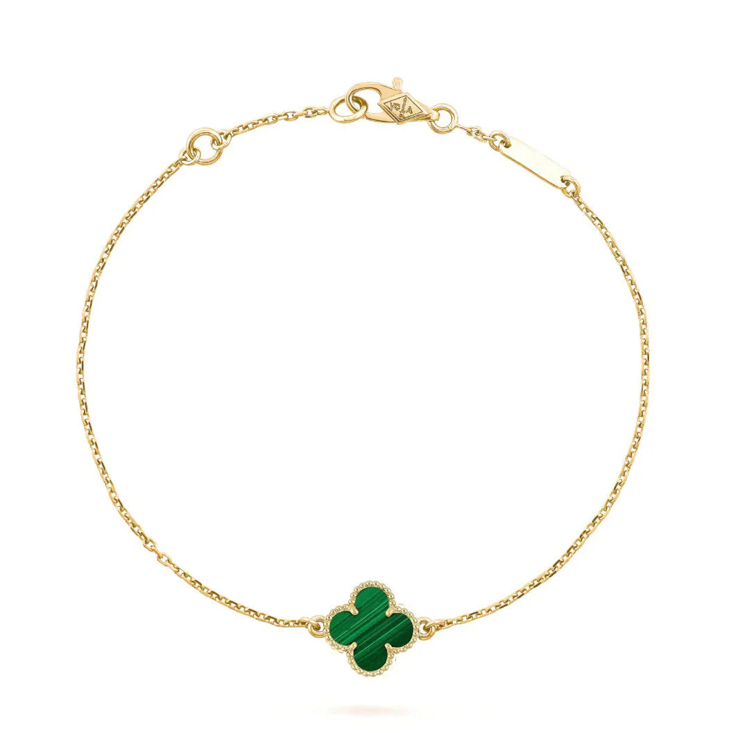 [Corallya™]CLOVER BRACELET MALACHITE 1 MOTIF